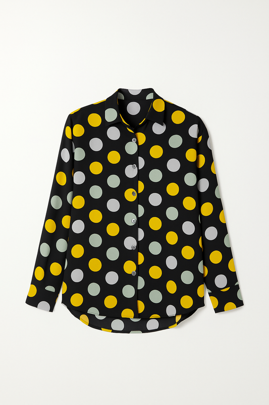 Multicolor Polka Dot Satin Shirt – Free Size