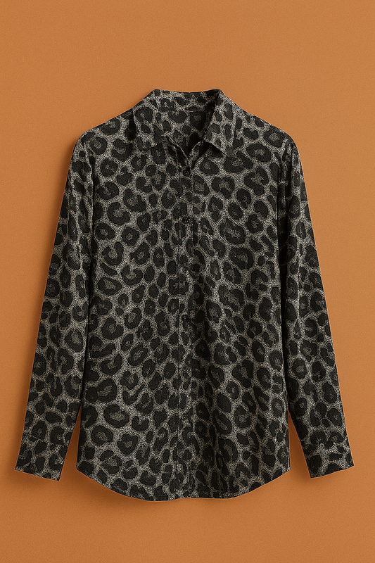 Leopard Print Satin Shirt